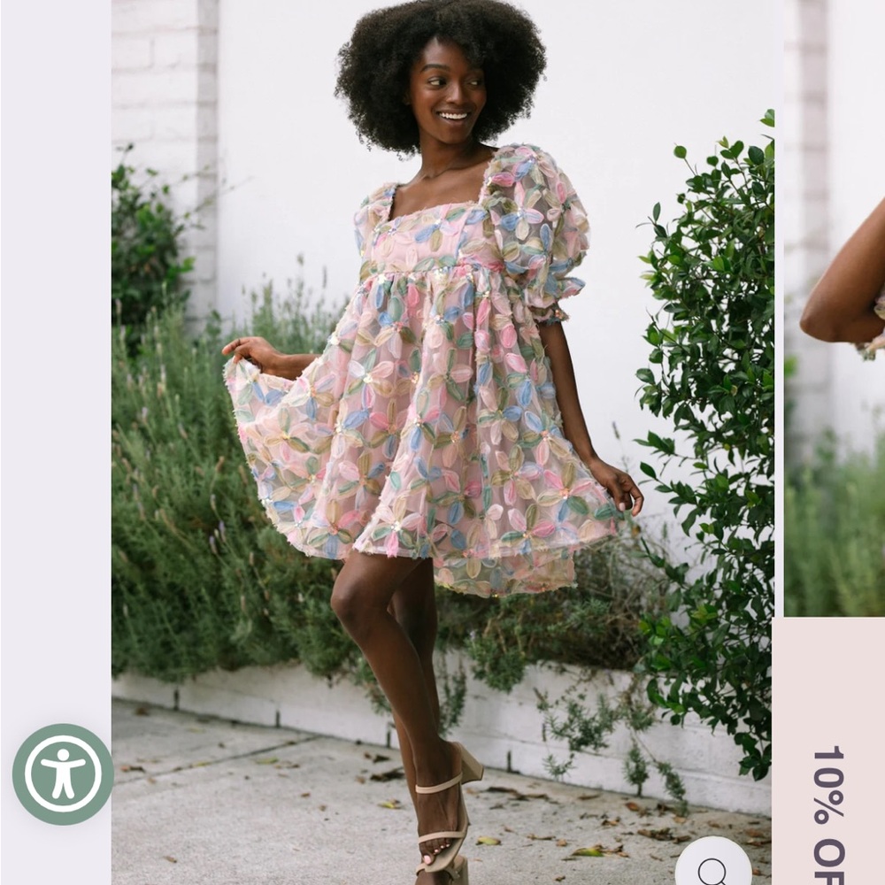 Brandy Melville Pink Floral Mini Dress